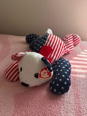 ‘99 Ty Patriotic Flag Sparkler the Bear Pillow Pal